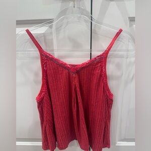 We The Free Red and Blue Striped Top